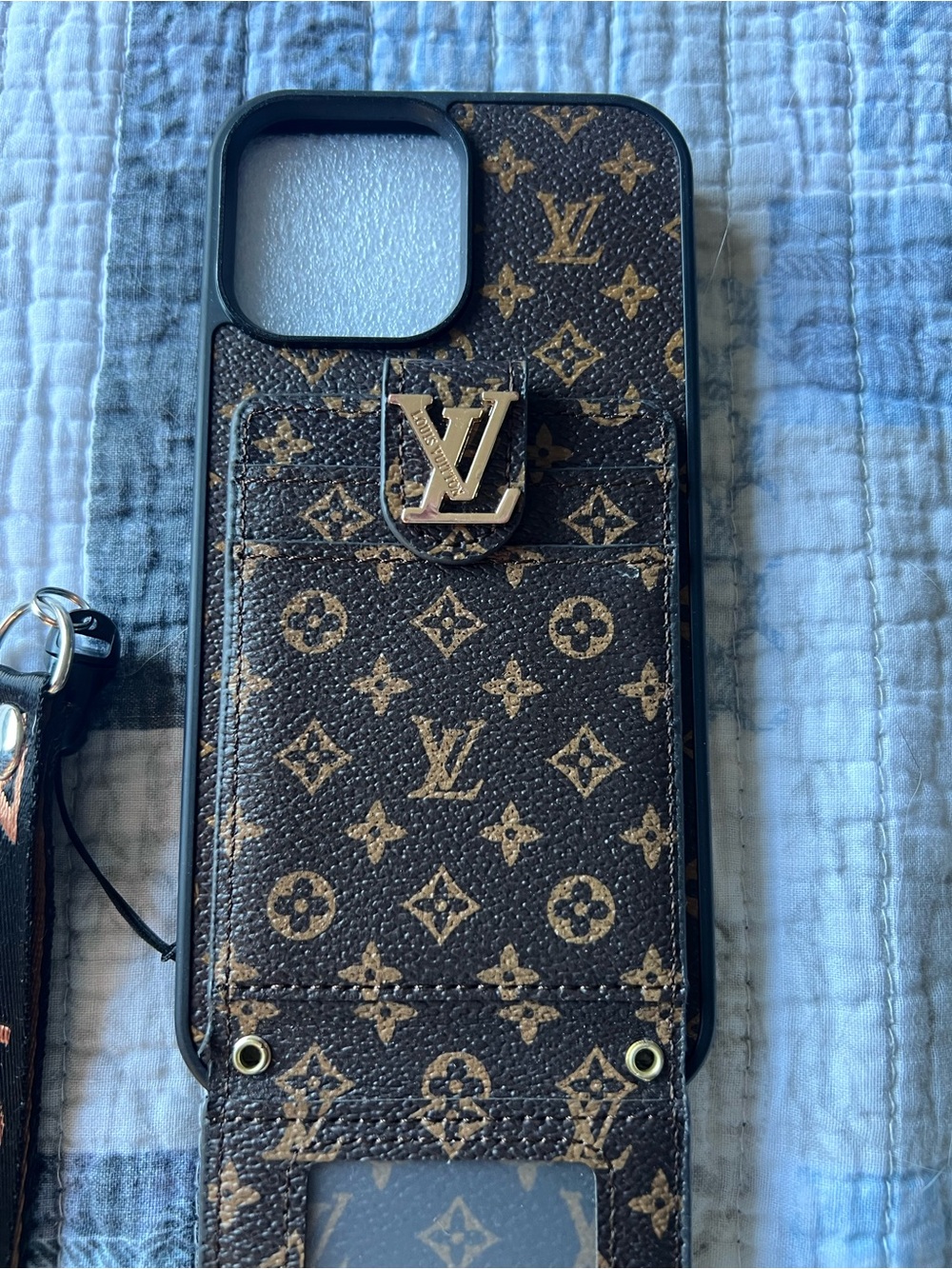 Monogram Brown Card Wallet Phone Case with Strap-iPhone 13 pro max - Picture 2 of 10